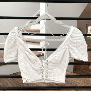White Indikah Crop Top